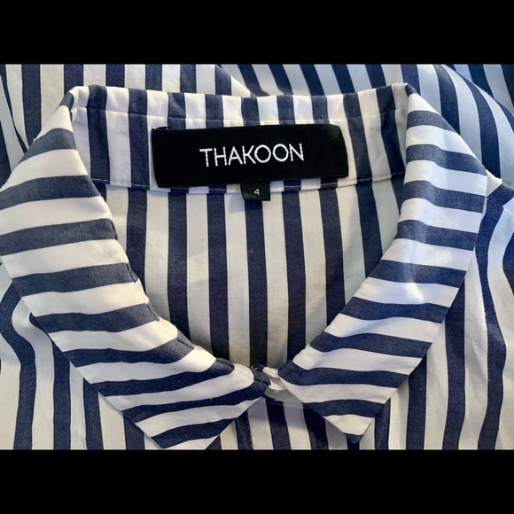 THAKOON Oversized Stripe Cotton Shirtdress - Picture 4 of 6